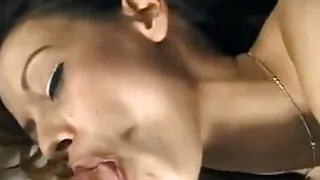 A horny burnette performs a deep blowjob for his small cock