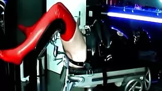 Gagged Rubber Slave Gets Fucked
