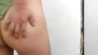 Asian girl prepares to take a sexy shower while masturbating