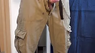 - Get your dick out of cargo pants and ejaculate with lotion
