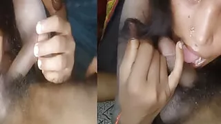 Newly married sister-in-law sucks good cock to her husband and cums on face