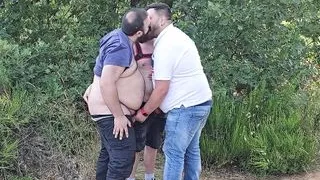 Two hairy bears fuck a cruising hunk (Teaser)