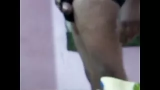 Big cock rubbing his dick in wall making blood and cum