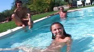 Two absolutely Amazing French babes sharing dick in an outdoor threesome