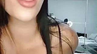 Brunette gets excited and needs to masturbate and cum moaning loudly