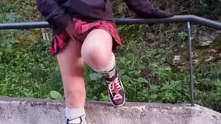 Outdoors showing panties and marsturbate