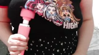 BBW Big natural breast teasing, with toys