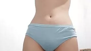 Part 1 - School teen shows off a beautiful body, narrow pussy and small tits are very nice