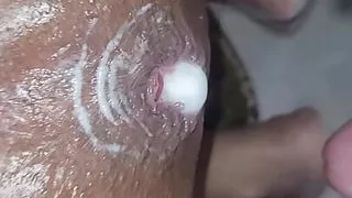 Anal prolapse with the brunette's giant ass