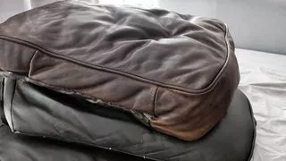 Cum on my leather pillow