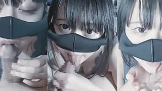 POV Japanese couple slurp-slurp and Thick Seriously blowjob cum in mouth