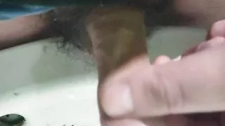 I unload in the middle of the bathroom