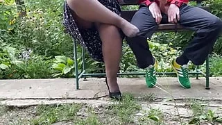 I cum heavily on my mother-in-law's sexy high-heeled shoes