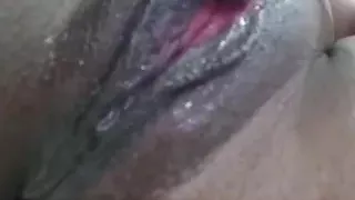 Tefy's pussy cums, full of cream