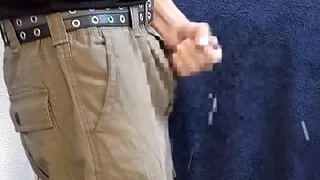 Masturbation with cargo pants