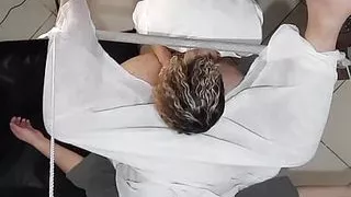 Urologist doctor gets horny during a prostate exam and ends up fucking the patient with her strapon