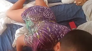 Girlfriend sucking cock, mouthfucked & swallows cum