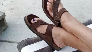 Showing off our new sandals