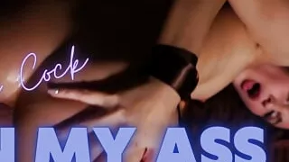 Bound Brunette Gets Horny from Huge Cock in Throat and Ass and Gets Cum on Ass