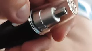 Awesome how the boy stimulating his cock with hair trimmer.