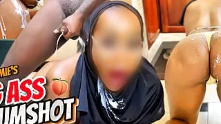 Roommate sneaks a huge cumshot on my big ass and I make him swallow my squirt