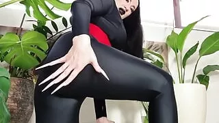 Black Lipstick White Long Nails Goddess JOI