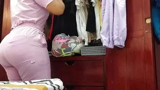 Camera records the big ass nurse