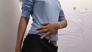 Part 1 - School teen shows off a beautiful body, narrow pussy and small tits are very nice