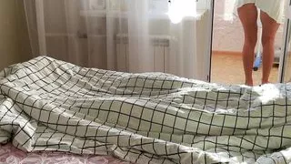 Stepmom Jerks off Her Stepson in His Bed