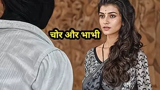 The thief caught the desi Bhabhi fingering her pussy and then fucked her