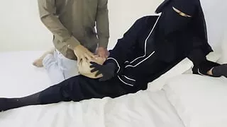 Desi Young Cheating Wife Shabana Bhabhi Wearing a Abaya Hijab Fucking Hardcore Indian Boy