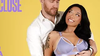 UP CLOSE - Natural Beauty Gia DiBella Has Her Wet Pussy Destroyed After Foot Massage From Hung Stud