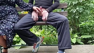 Curvy mother-in-law made me cum in a condom on the street