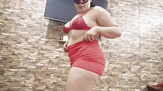 Young Mexican MILF with a Big Ass in a Mini Skirt with an Anal Plug Puts It in and Gets Fucked in Doggy Style