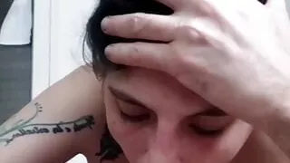 Hot MILF Facefuck! Sloppy Blowjob and Cum Over My Face