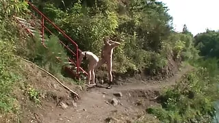 Slave gets punished and pissed outdoors