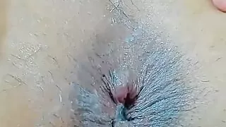 Playing with my ass make my clit hard and wet orgasm