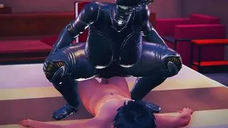 Robô safada sitting in stepcousin pauzudo, giving surra de buceta no boy de pau grande