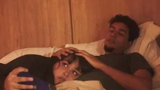 I go to bed alone to watch a movie and my stepbrother comes to see it with me