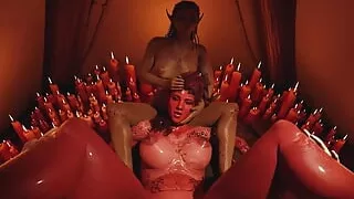 Human Stuck in Demon Realm and Fucked by Demon King and Her Wife
