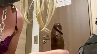 BIG BLACK COCK deepthroating by white sissy BNWO