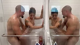 Shower Scene - Part Two. Getting Wet and Soapy Together