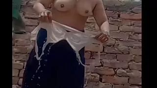 Hot hot girl bathing in hot morning with her smooth body all her