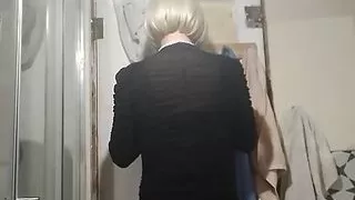 Gorgeous horny blonde sissy for cock