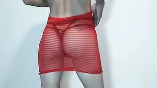 Littel skinny sissy crossdresser but Big black dildo