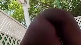 Slim Chocolate Girl Loves to Ride Big Black Cock in Reverse Cowgirl Position