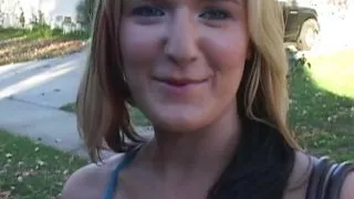 A Fuckable Blonde Hottie with Big Fake Boobies Enjoys Having Group Sex with Two Guys