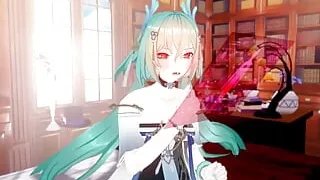 Aether Gazer Osiris Missionary Sex Hentai Mmd 3D Clear Blue Hair Color Edit Smixix