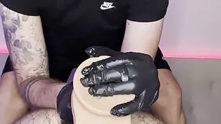 Alpha-Master: Dom uses huge dildo on his sub's ass who's in chastity