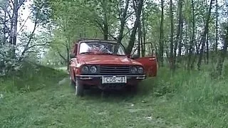 A hot German teen fucked in the woods